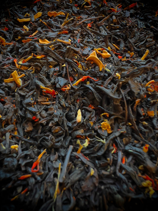 black tea passion peach pollen