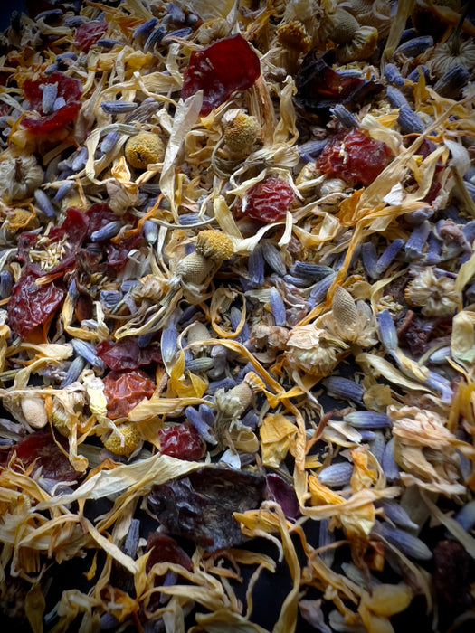 chamomile lavender rose hips marigold calendula herbal sleepy relax